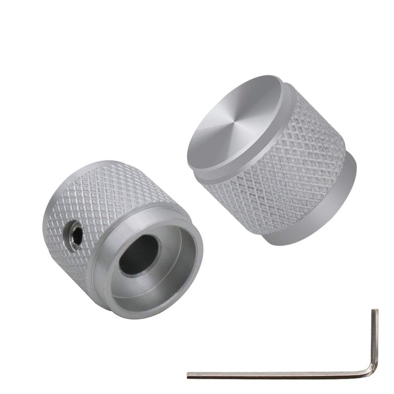 mxuteuk 4pcs Silver Aluminum Alloy Potentiometer Control Knob Volume Audio Electric Guitar Bass Screw Type 17 x 16mm (d*h) KNOB-04-SR - Image 2